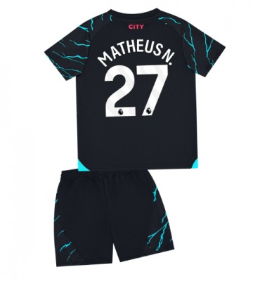Manchester City Matheus Nunes #27 Tredje Kläder Barn 2023-24 Kortärmad (+ Korta byxor)